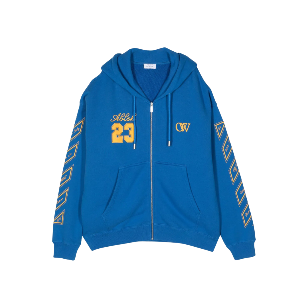 Off-White Zipped Skate Fit 23 Hoodie Blue