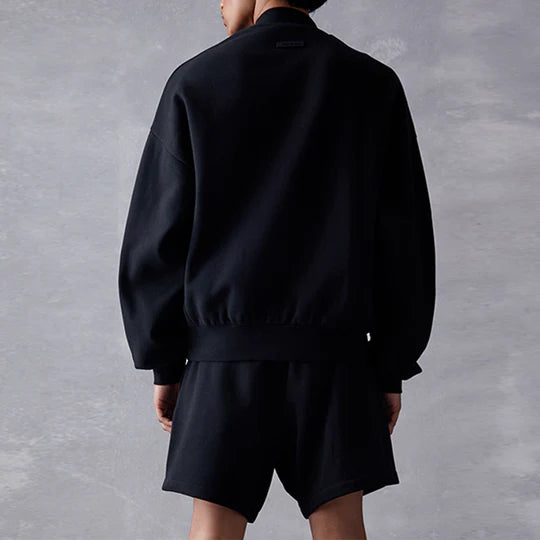 Essentials Crewneck Logo Semicircular Jet Black