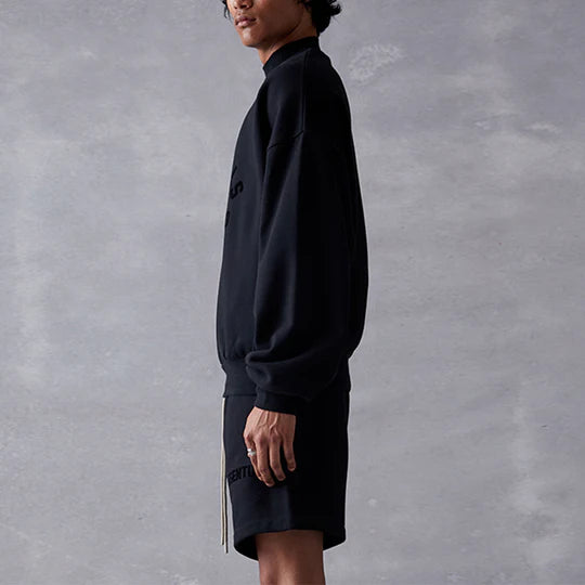 Essentials Crewneck Logo Semicircular Jet Black