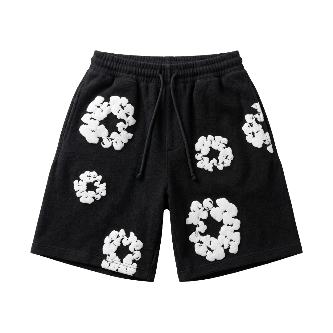 Denim Tears The Cotton Wreath Shorts Black