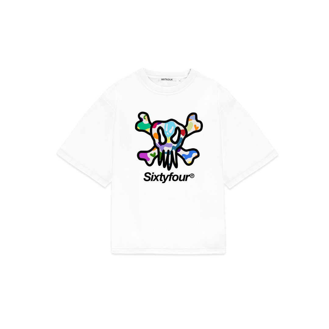 6ixt4our - Multicolor White Skull