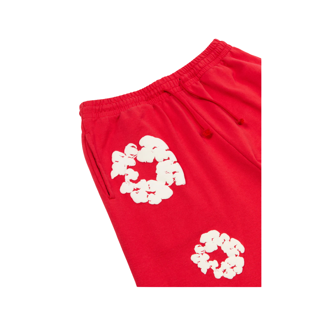 Denim Tears Cotton Wreath Baggy Red Sweatpants