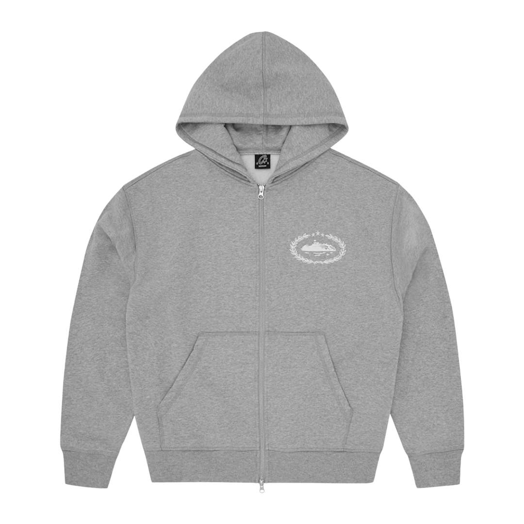 Corteiz Superior Royale Zip Hoodie Heather Grey