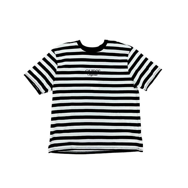 GUESS ORIGINALS Go Simple Stripe Tee - Jet Black Multi