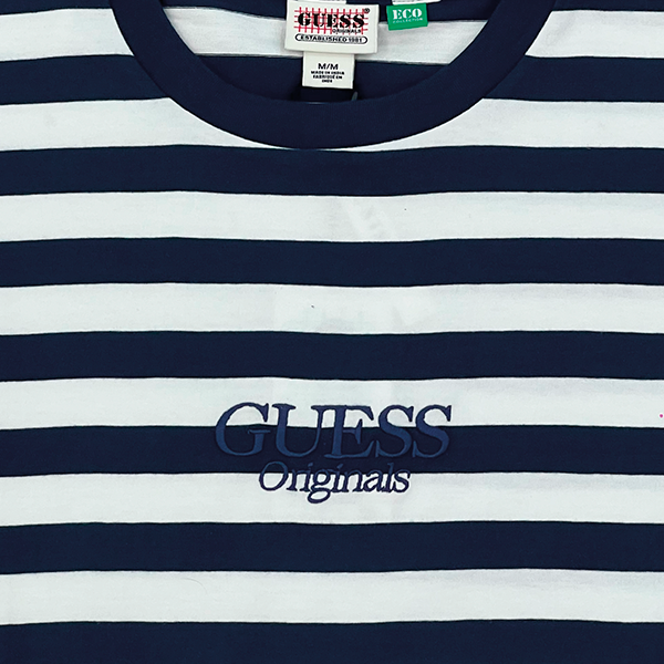 GUESS ORIGINALS Go Originals Vertical Stp Tee - Uniform Blue Multi