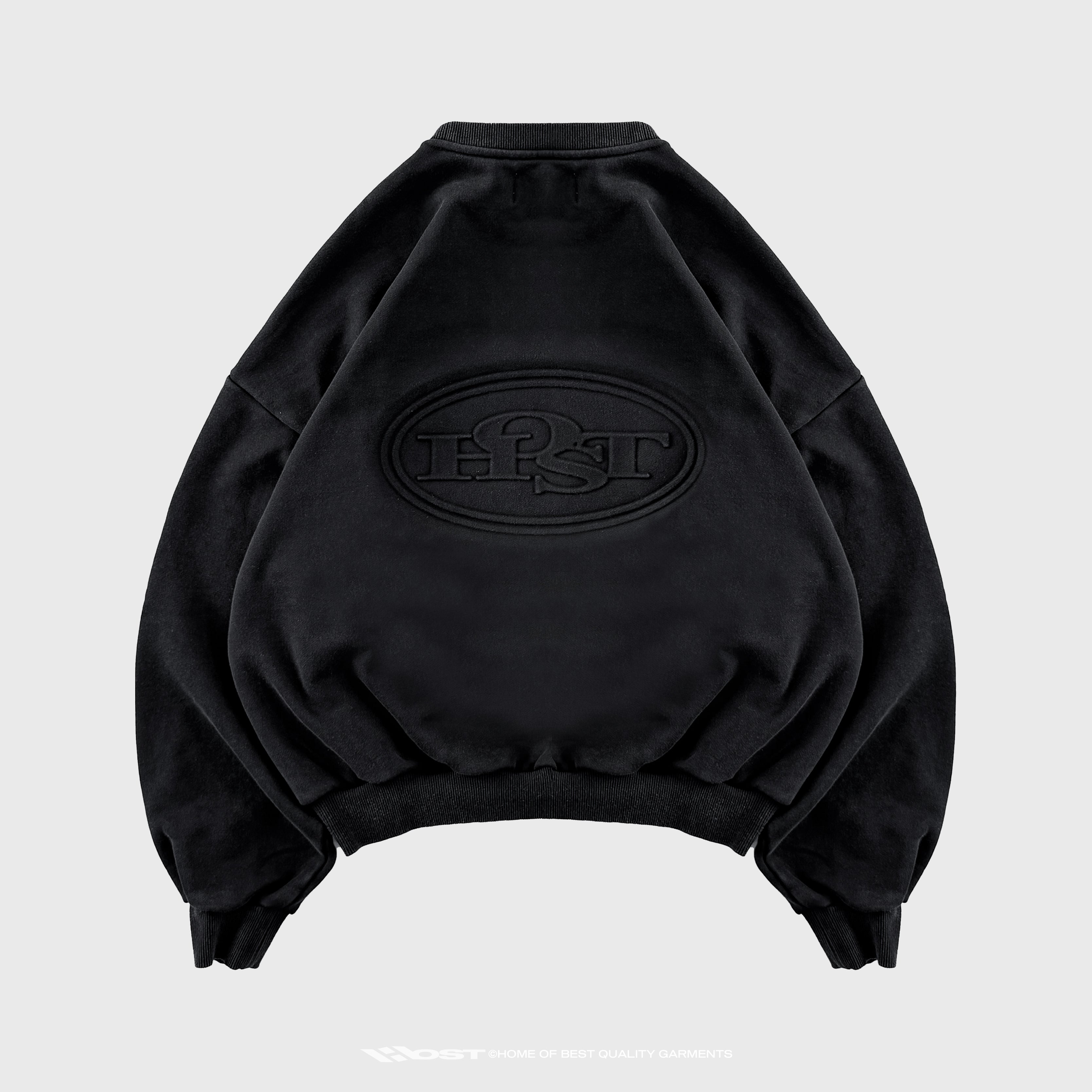 Host - Emboss Metal Logo Crewneck Black