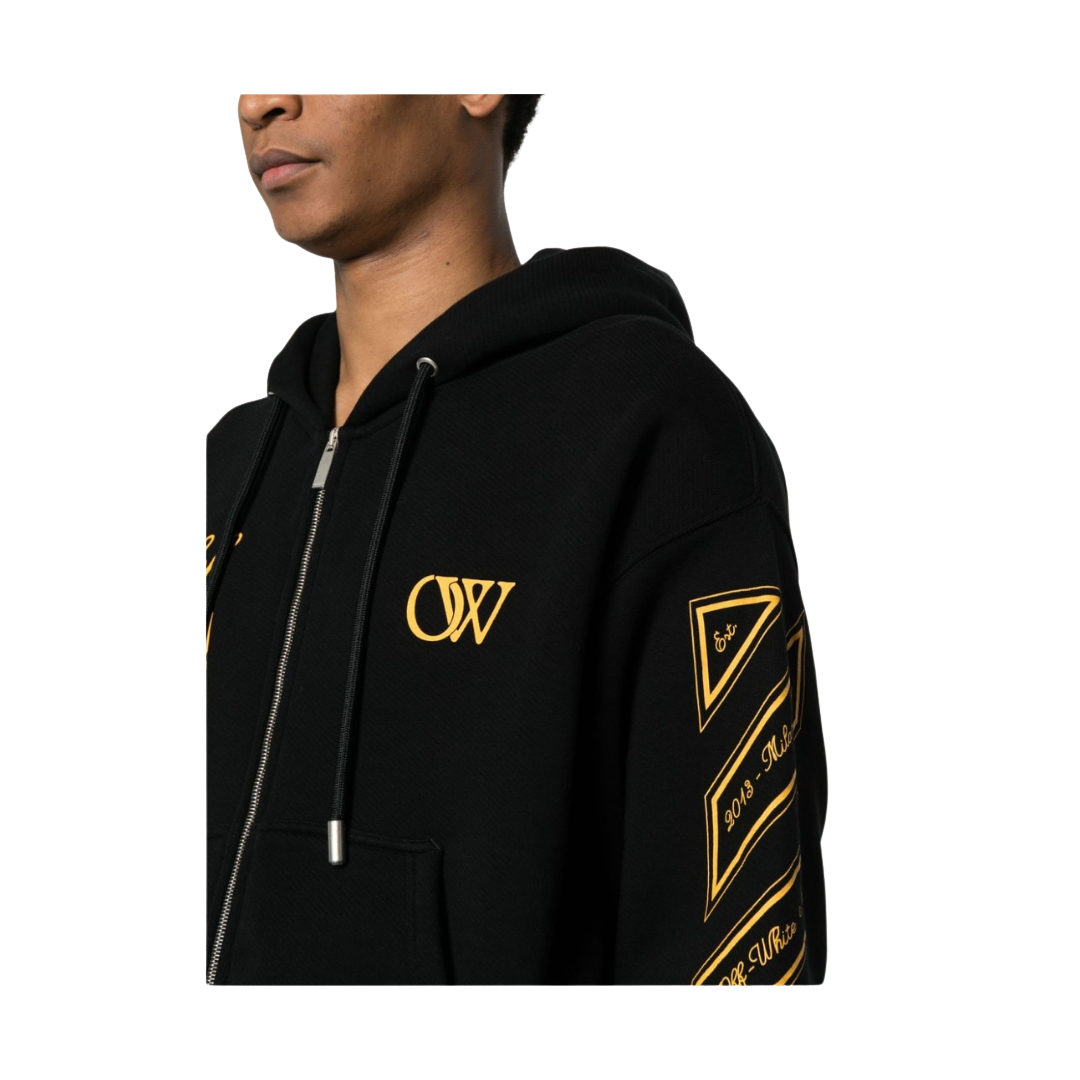 Off-White Zipped Skate Fit 23 Hoodie Black
