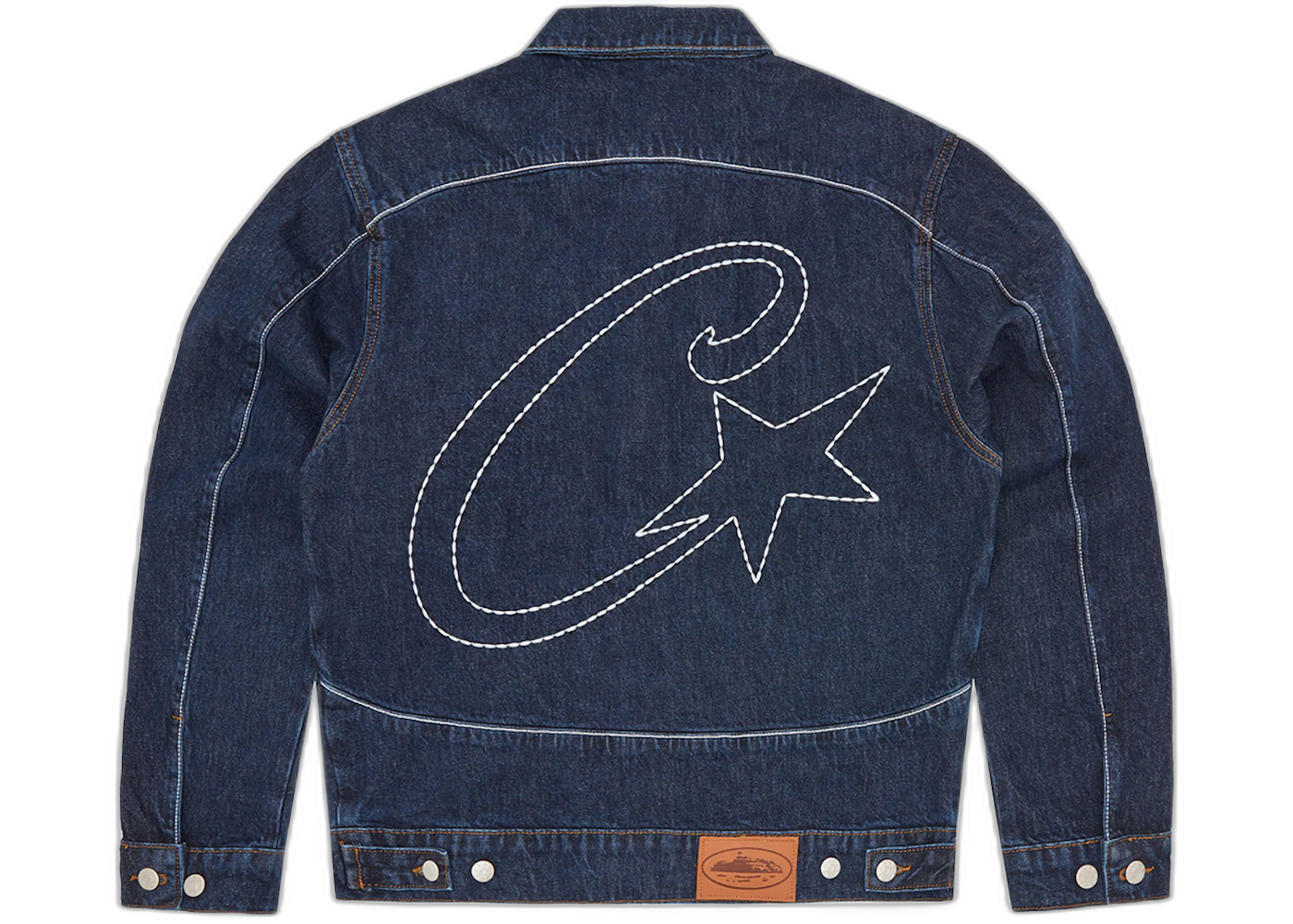Corteiz C-Star Stitch-Down Denim Jacket Dark Wash