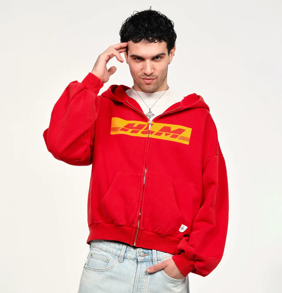 Host - Delivery Red Zipped Hoodie