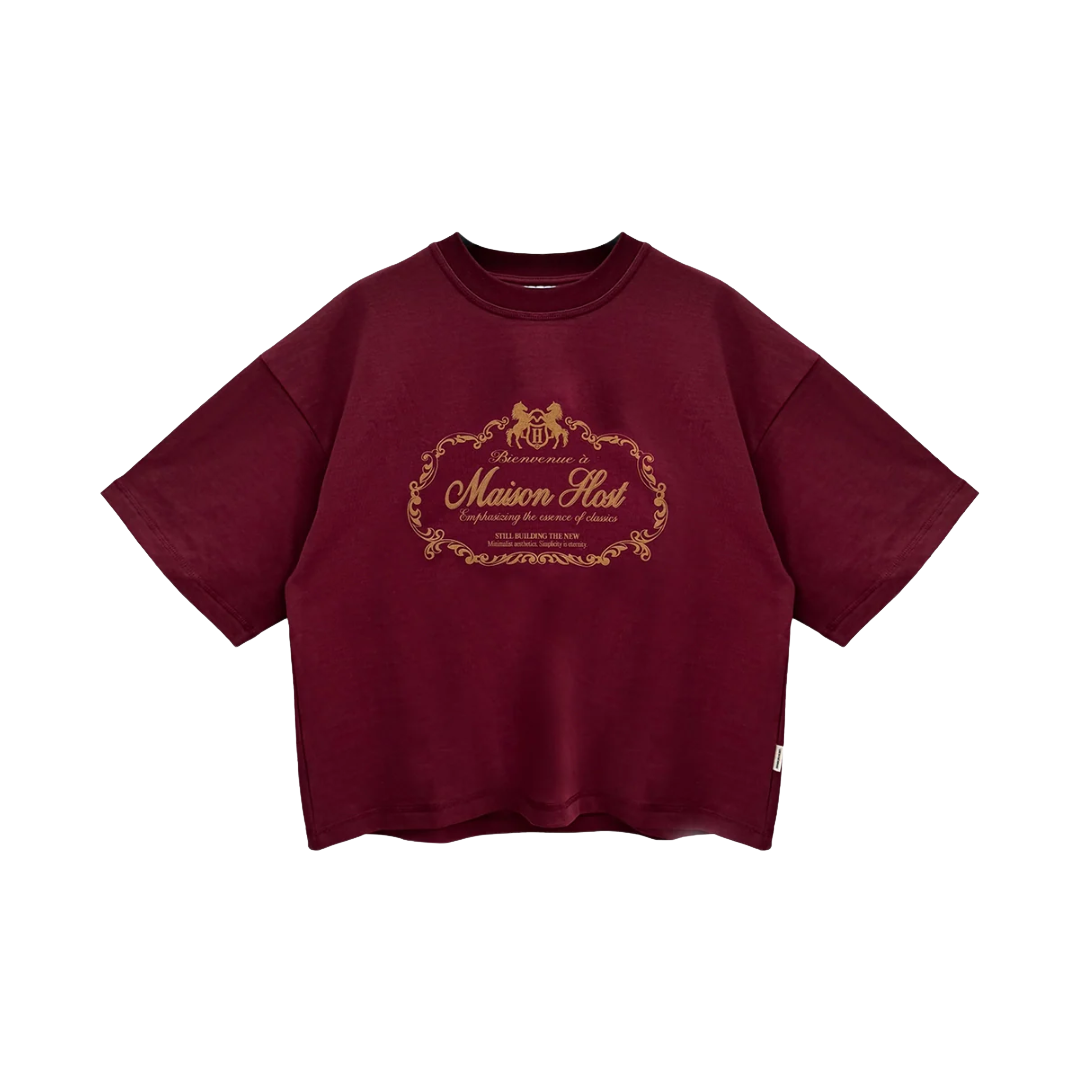 Host - Bienvenue Burgundy Tee