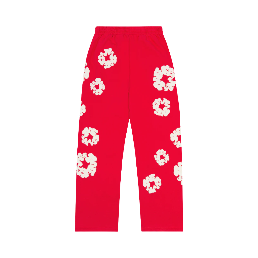 Denim Tears Cotton Wreath Baggy Red Sweatpants