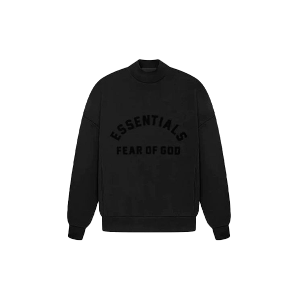 Essentials Crewneck Logo Semicircular Jet Black