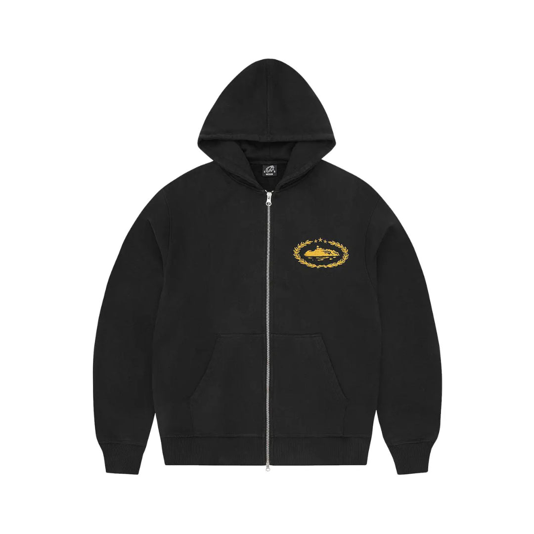 Corteiz Superior Royale Zip Hoodie Black Yellow