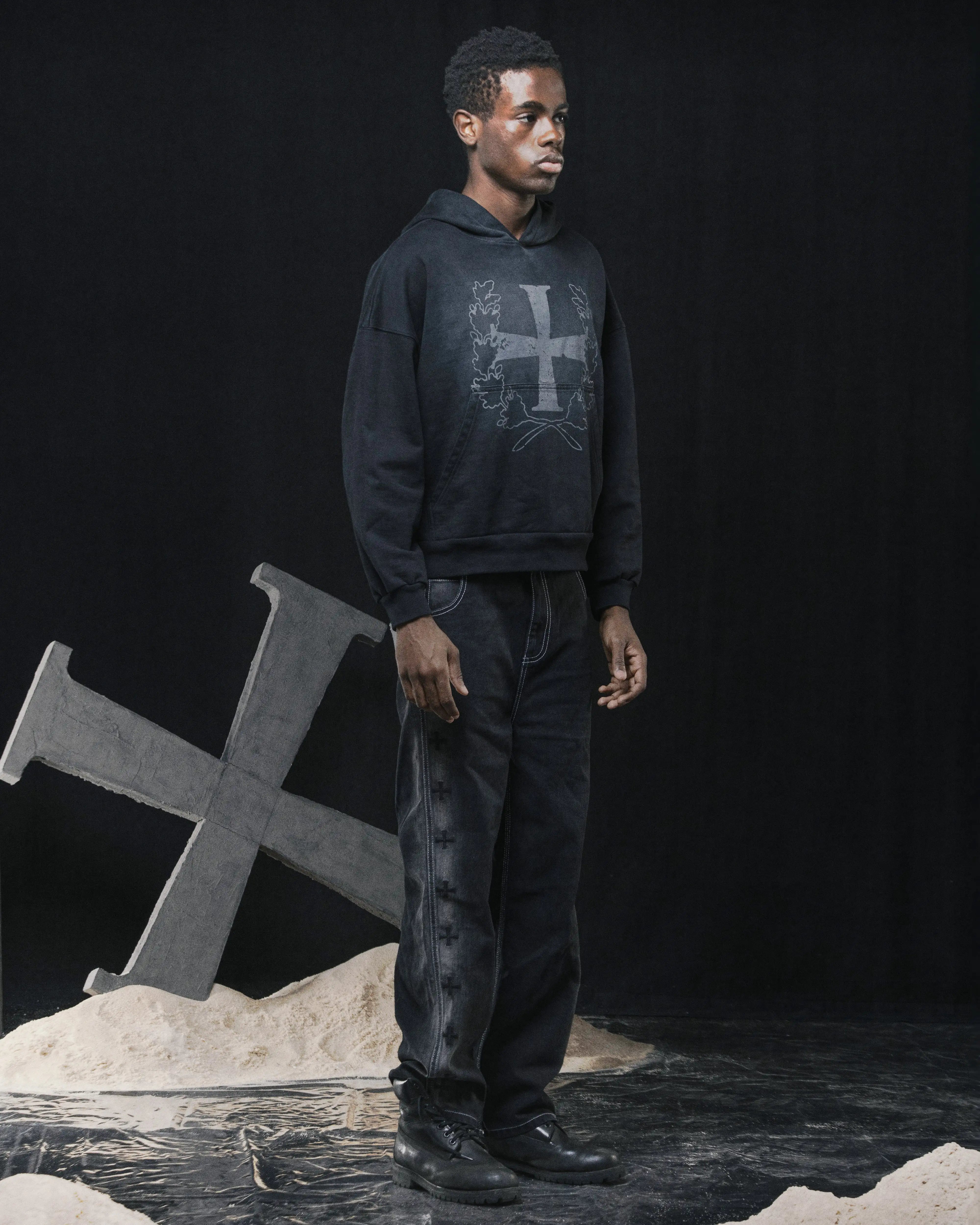 LVGN - Black Fade Cross Denim