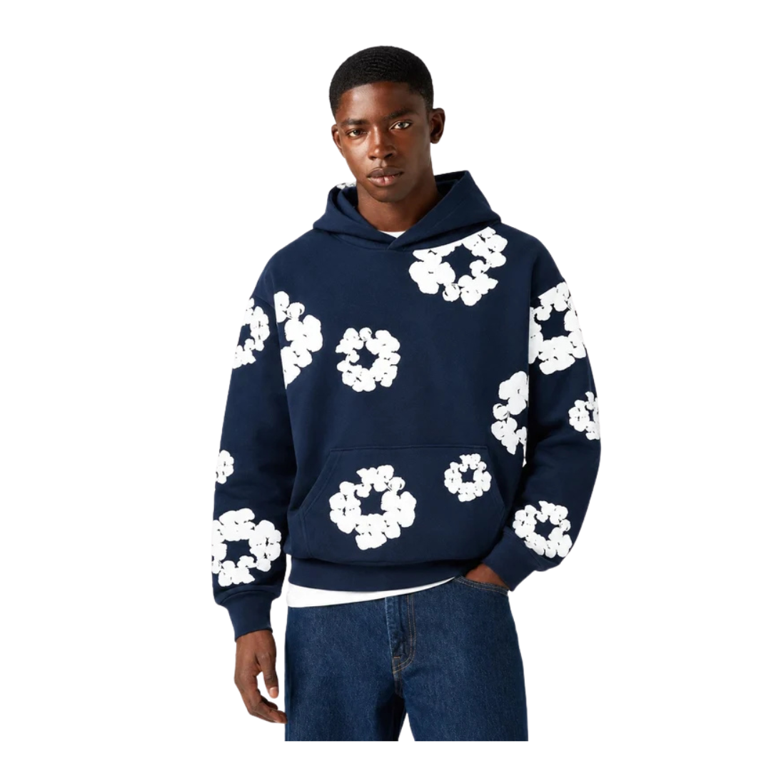 Denim Tears Cotton Wreath Hoodie Navy