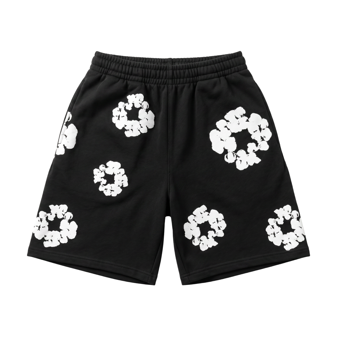 Denim Tears The Cotton Wreath Shorts Black