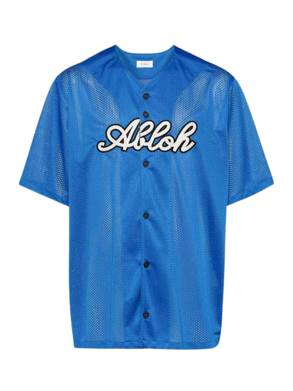 Off White Baseball Mesh Shirt Blue