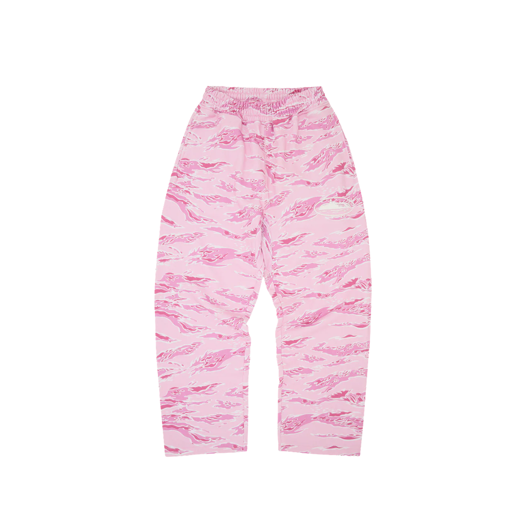 Corteiz Island Puff Print Open Hem Sweatpant Pink Tiger Camo