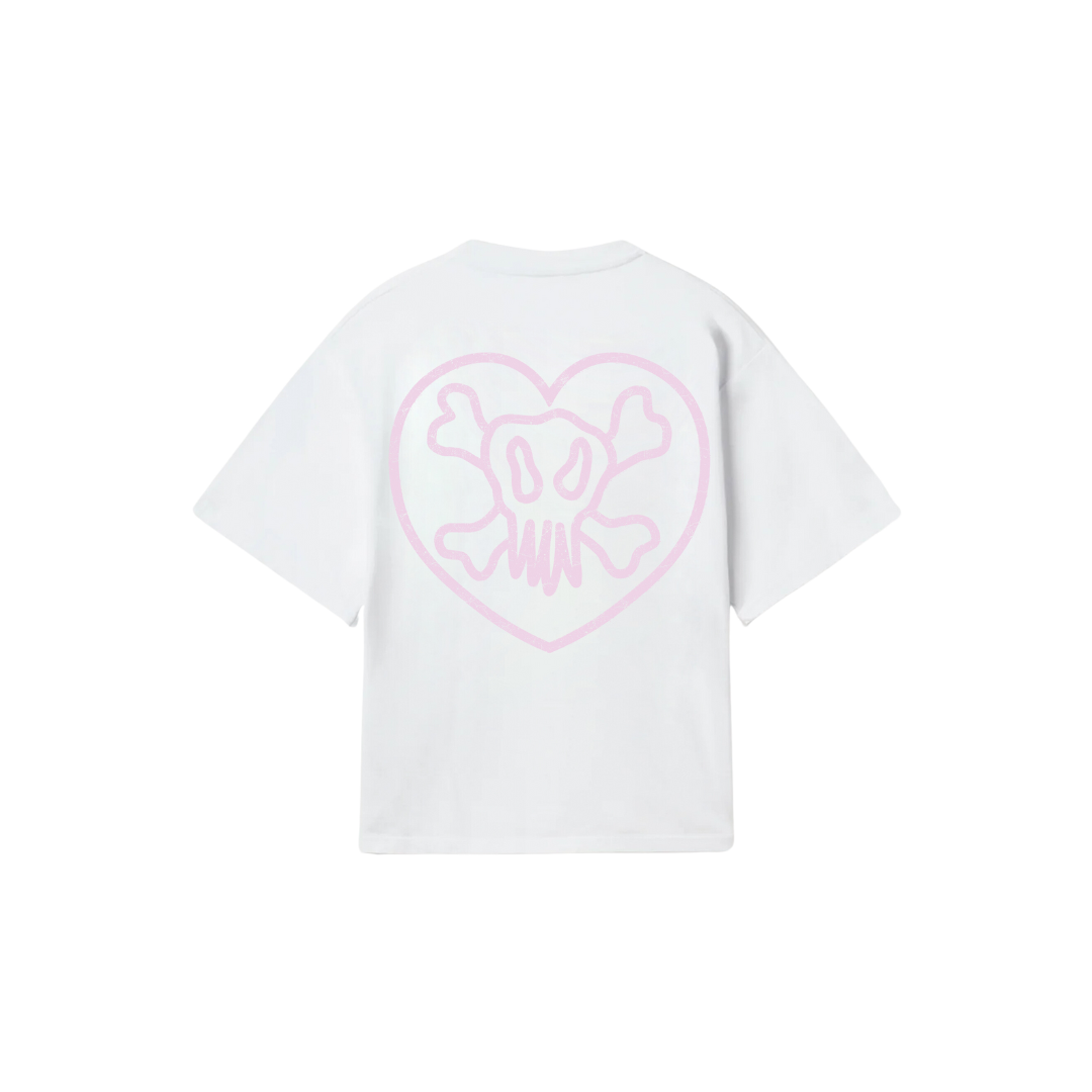 6ixt4our - SKULL AND HEART PINK