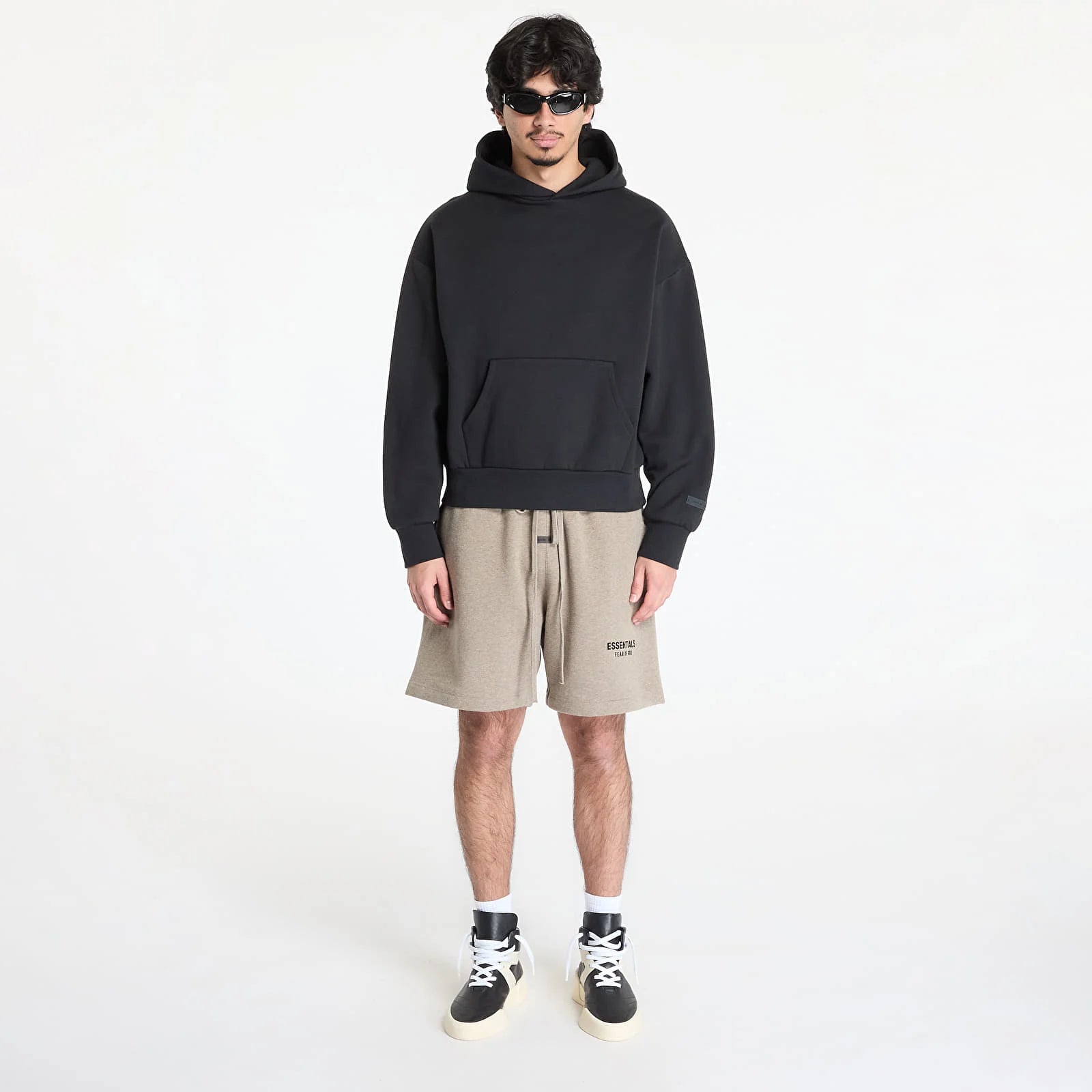 Fear of God Essentials Classic Fit Fleece Hoodie Black