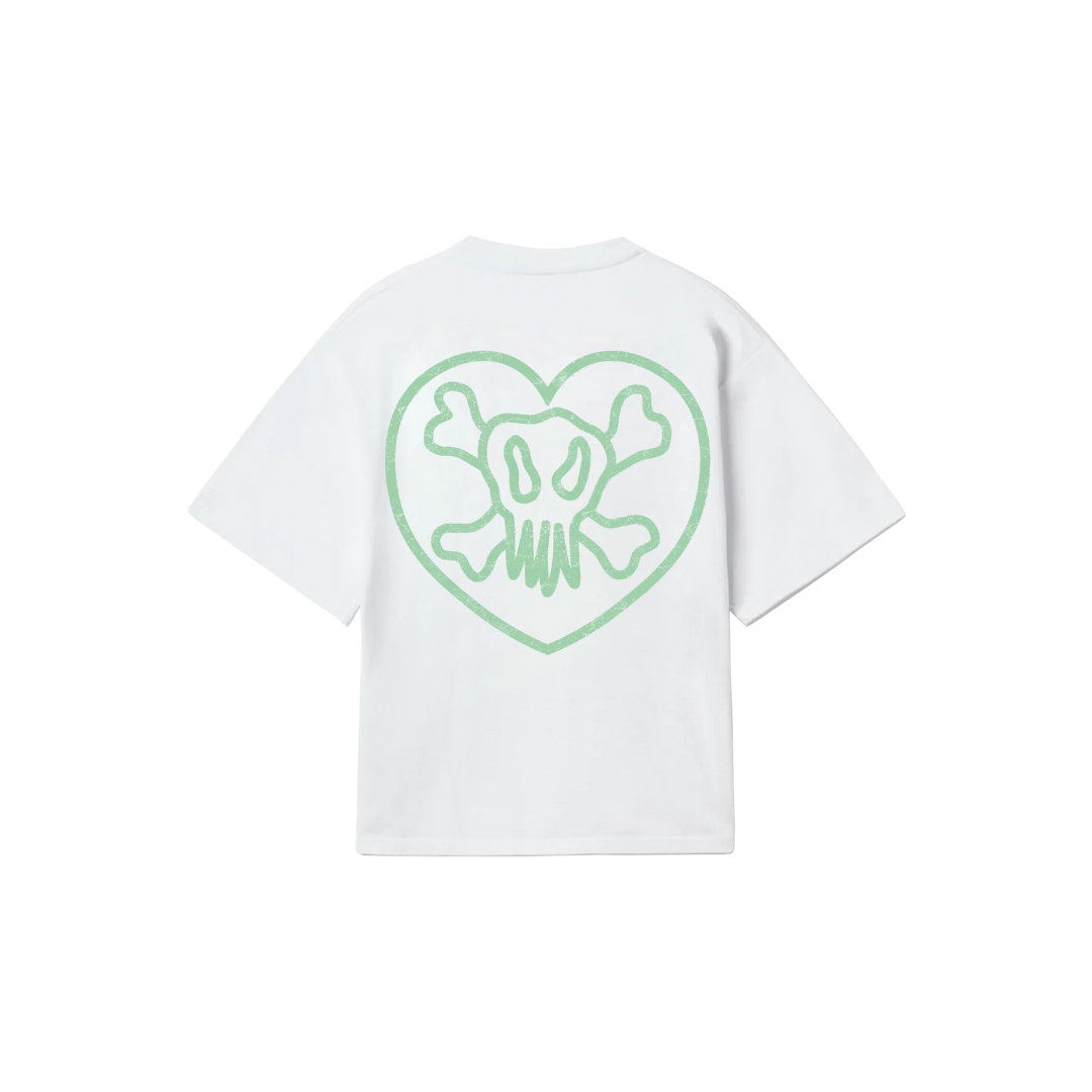 6ixt4our - SKULL AND HEART GREEN