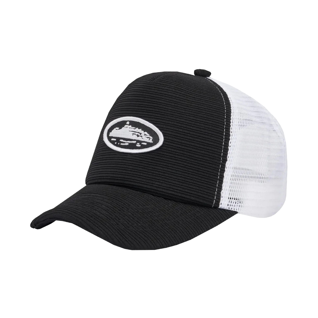 Corteiz Short Peak Trucker Black