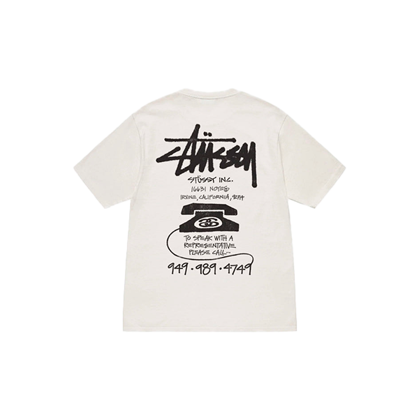 Stussy - OLD PHONE TEE PIGMENT DYED