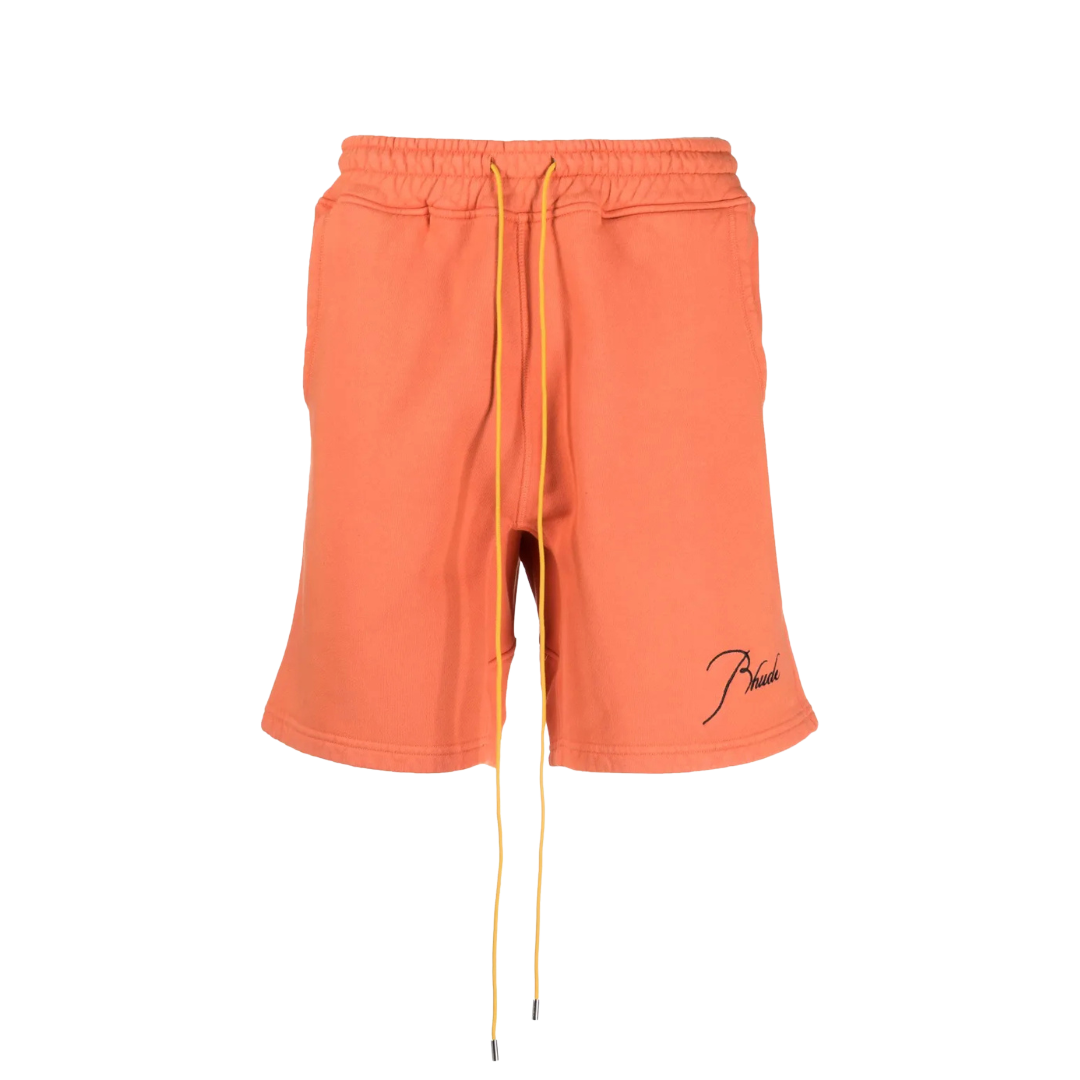 Rhude - Orange Embroidered Logo Sweatshort