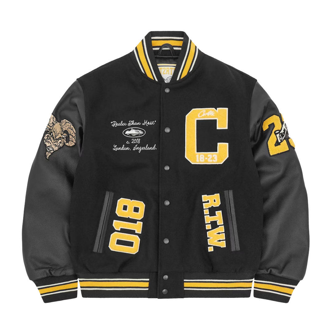 Corteiz CRTZ Goat Varsity Jacket Black