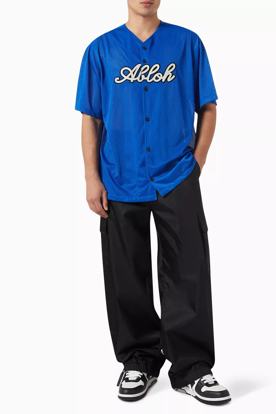 Off White Baseball Mesh Shirt Blue