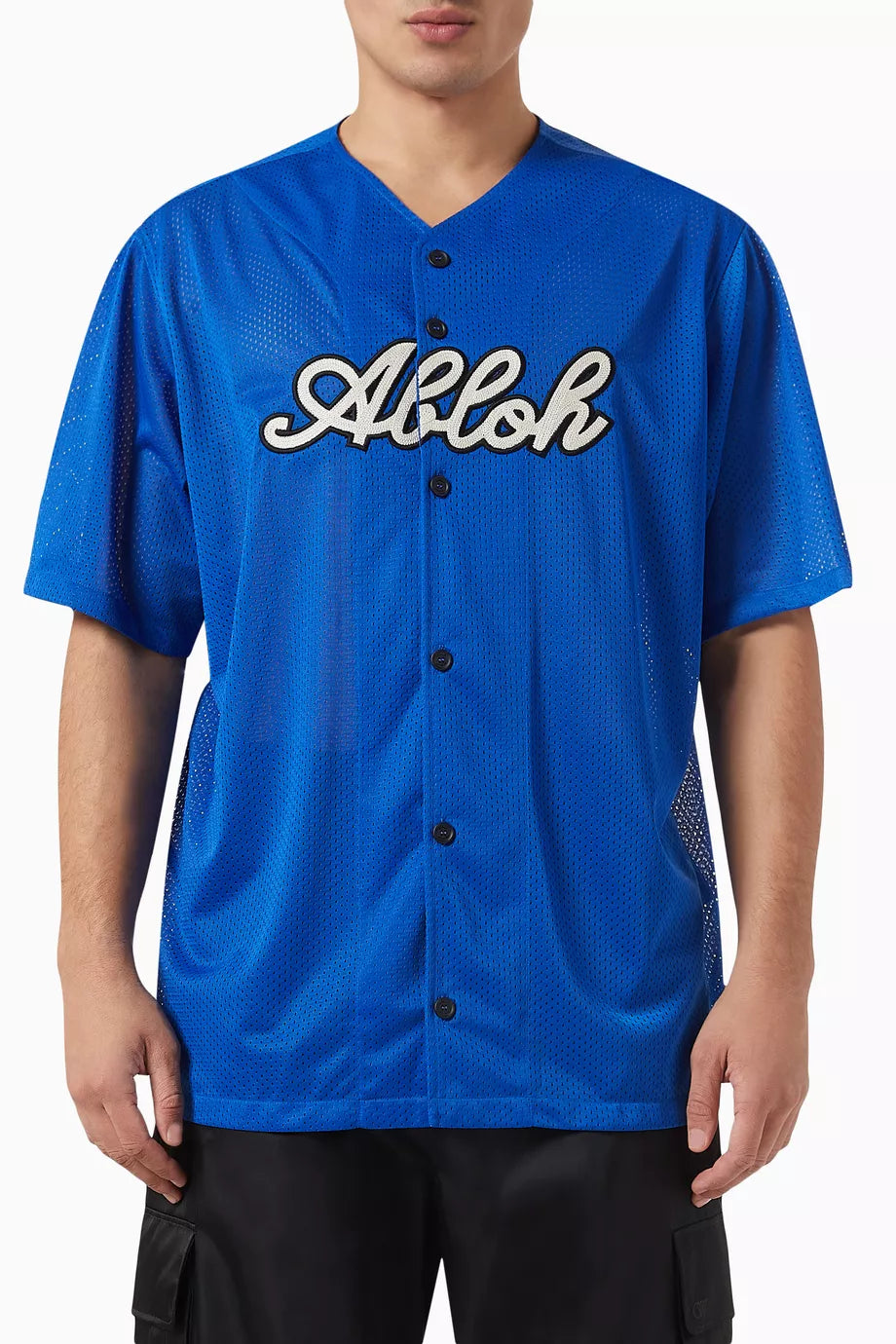 Off White Baseball Mesh Shirt Blue