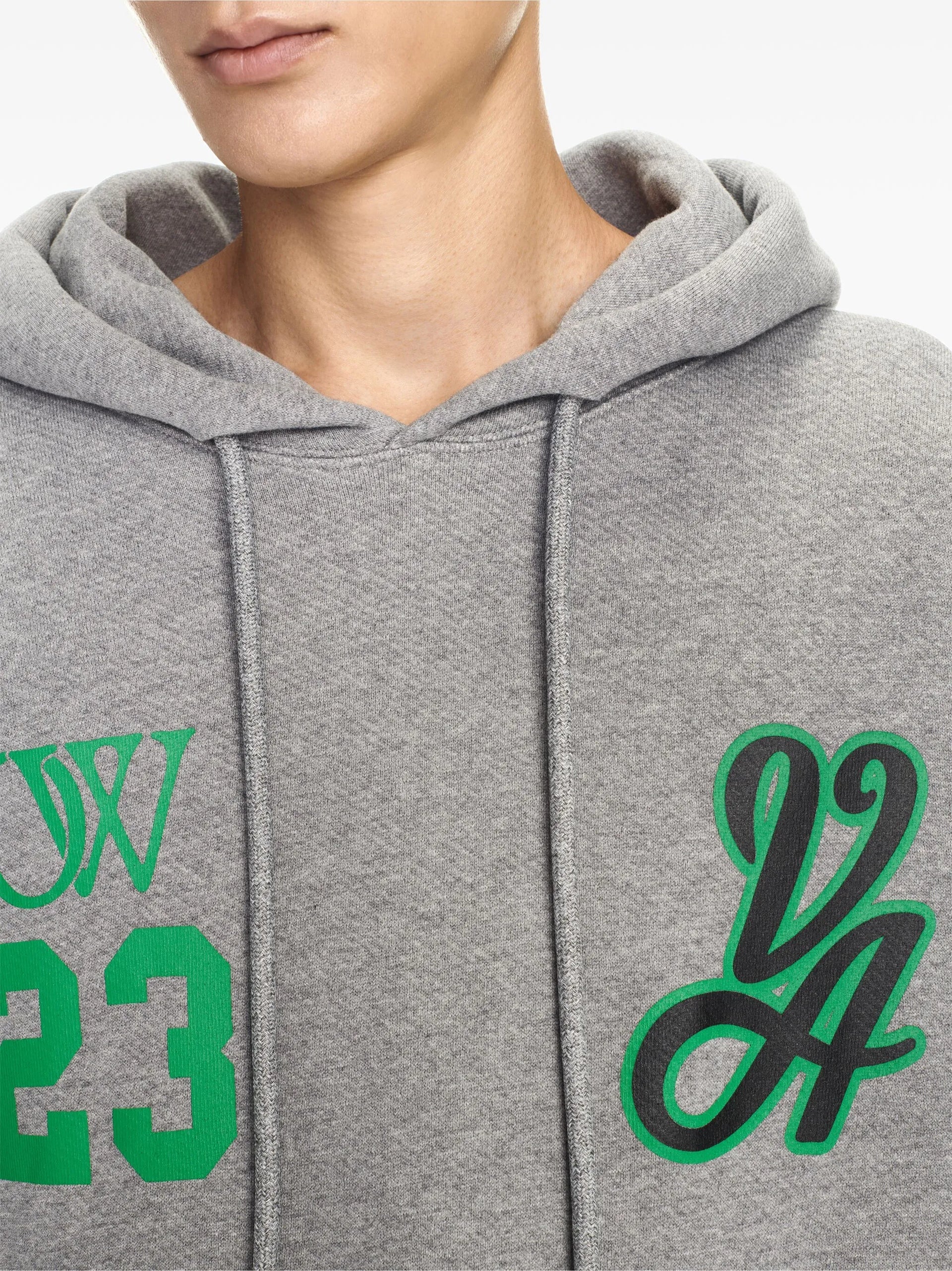 Off White - Varsity Skate Hoodie 'Melange Grey/College Green'