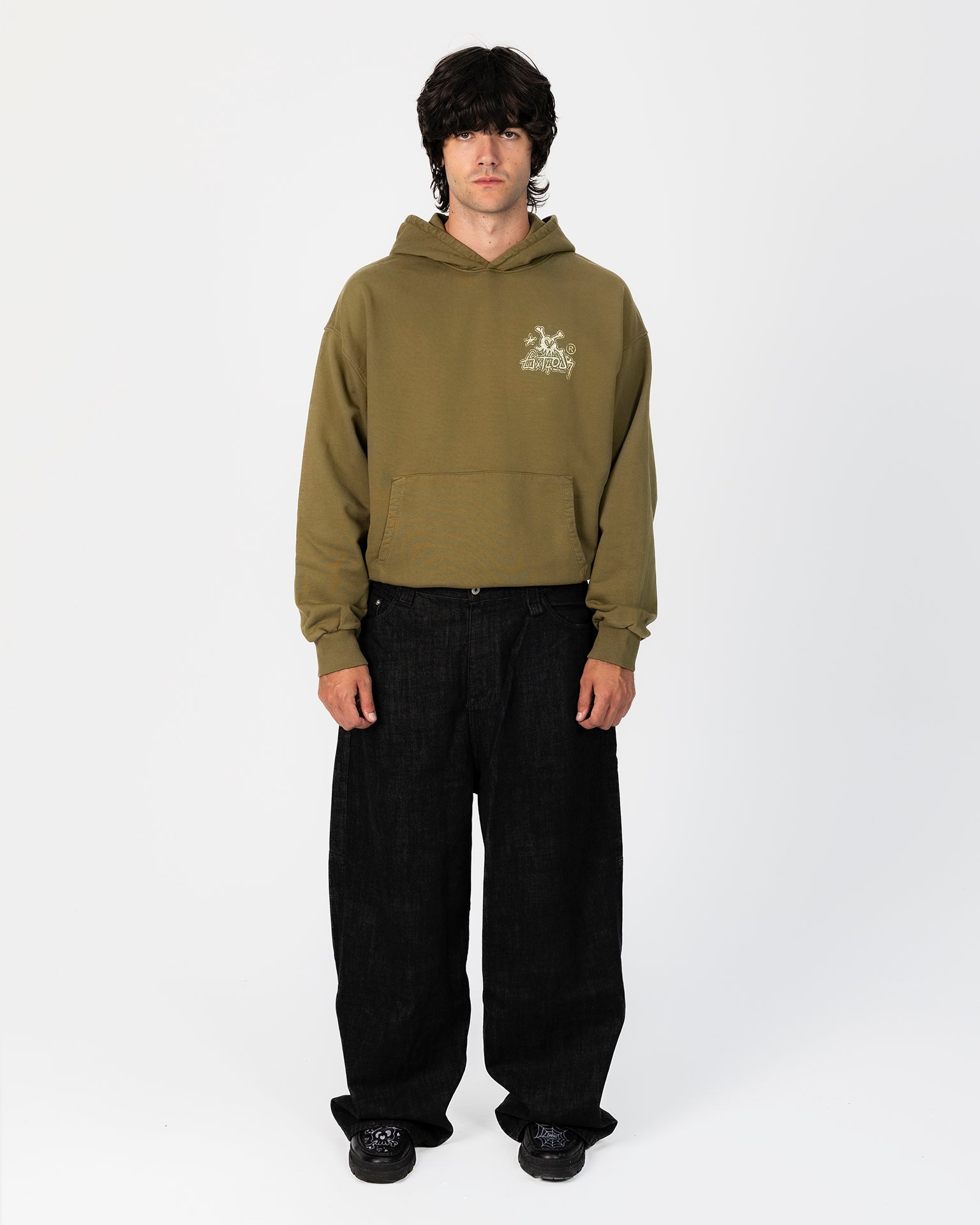 6ixt4our - Skull Tag - Green Hoodie