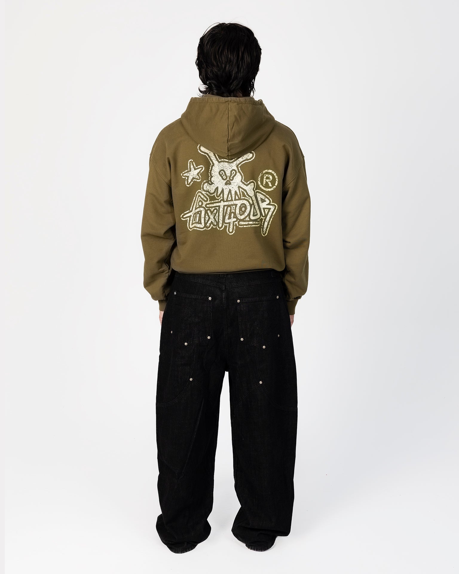 6ixt4our - Skull Tag - Green Hoodie