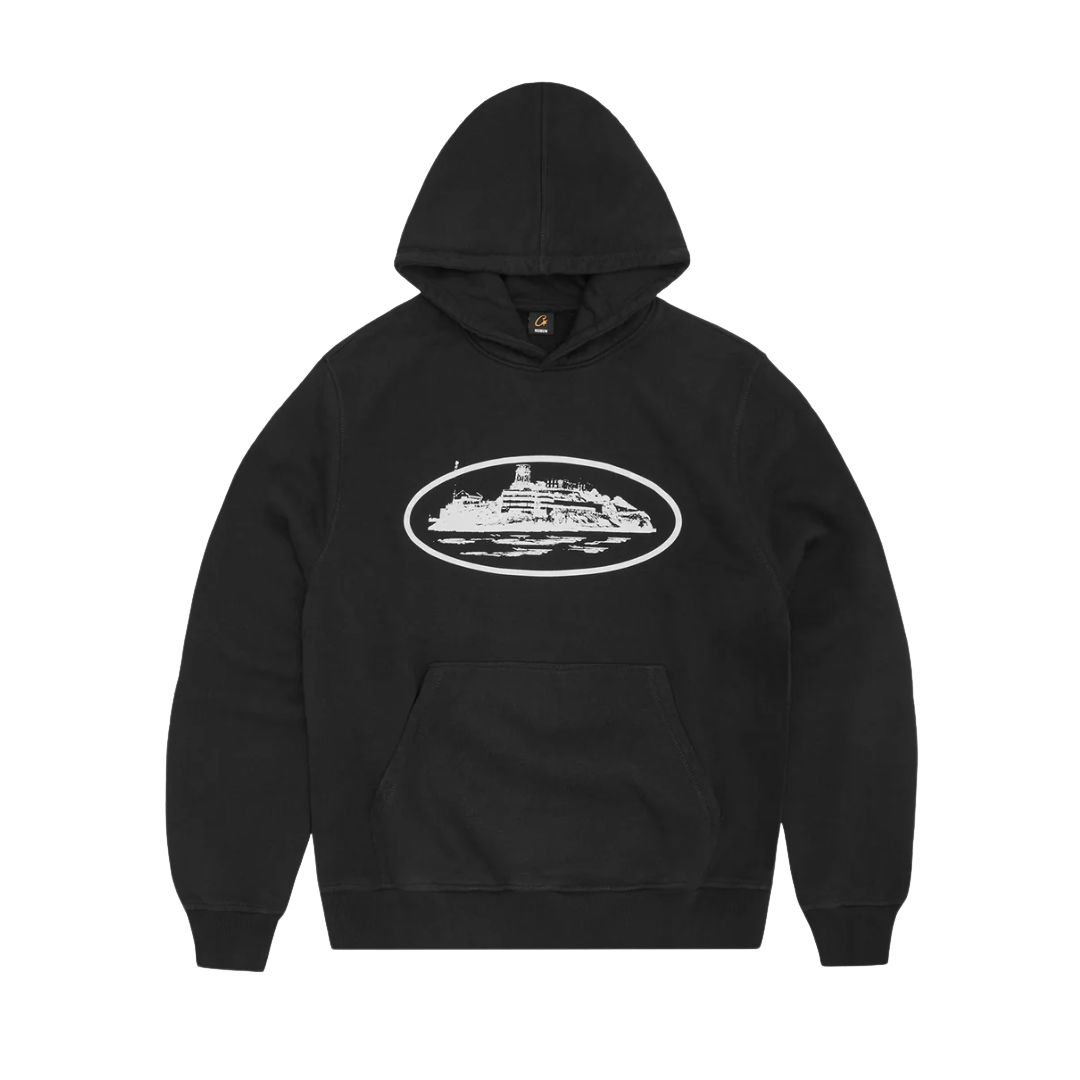 Corteiz Alcatraz Hoodie Black & White