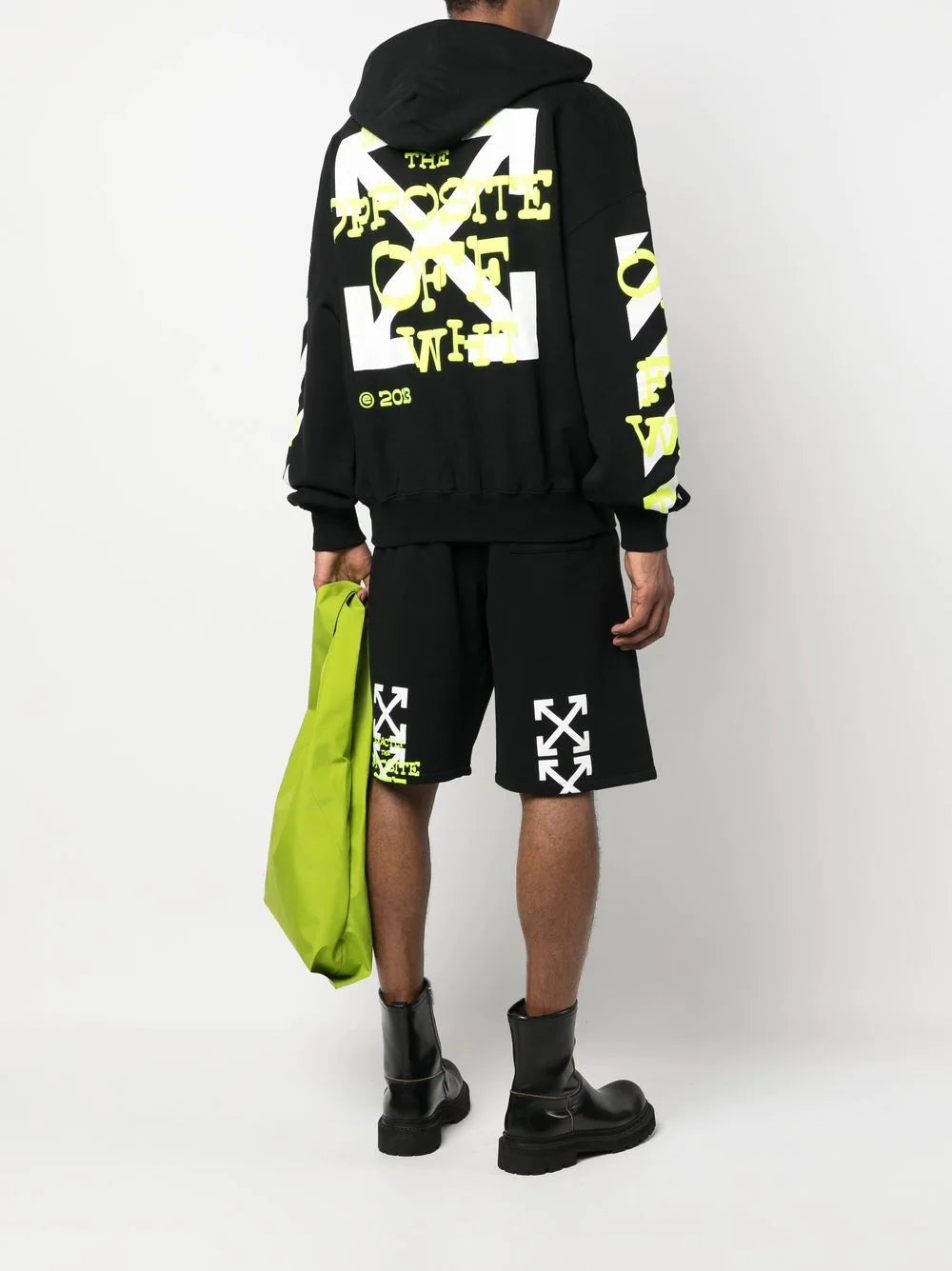 Off White - Opposite Arrows Boxy Hoodie Black/Lime