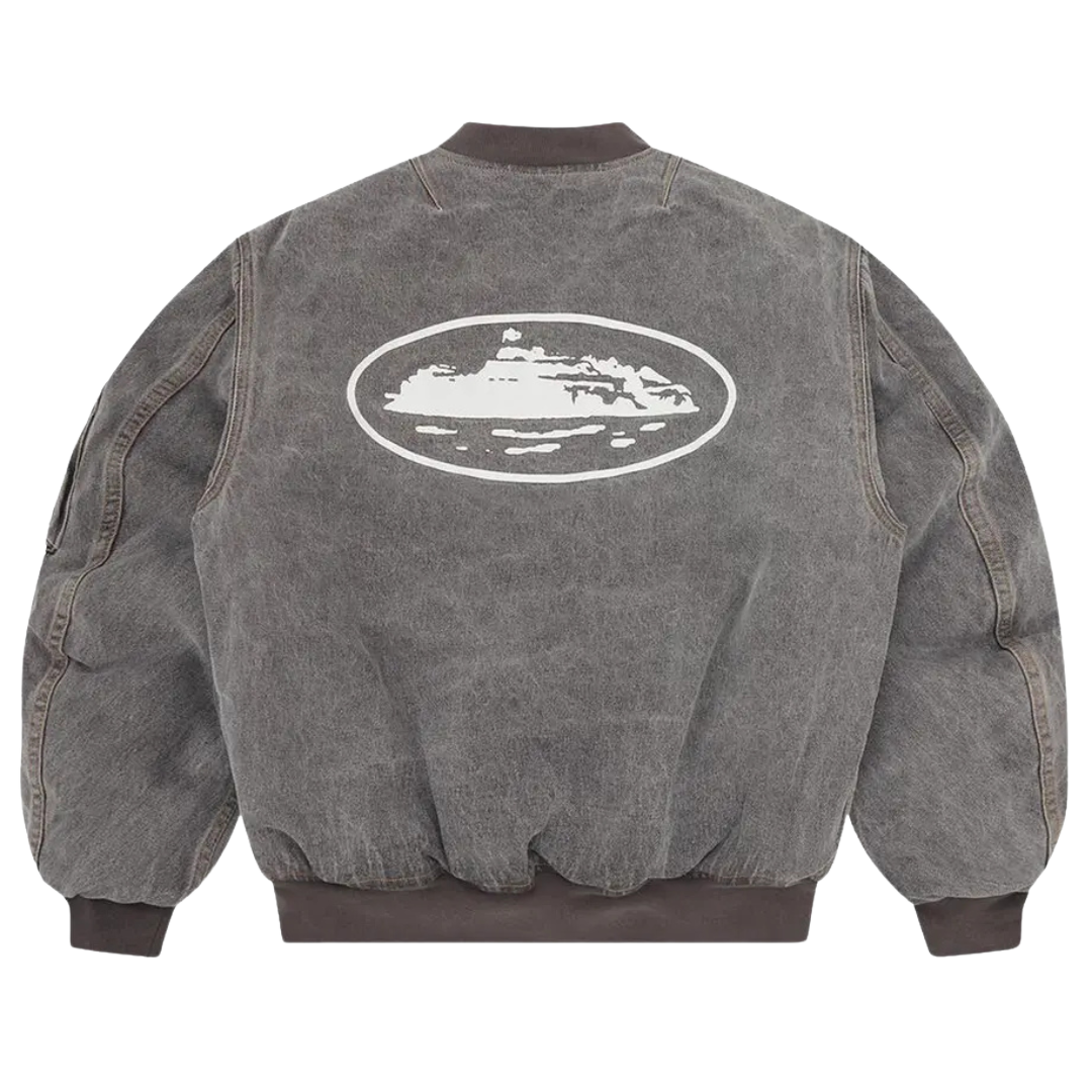 Corteiz Island Bomber Jacket Light Grey