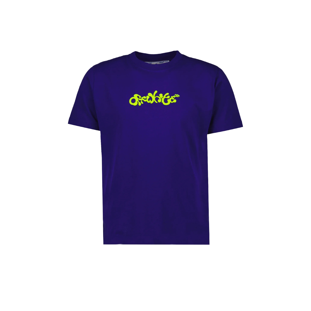 Off White Opposite Arrow Logo Print Slim Tee Purple White Yellow