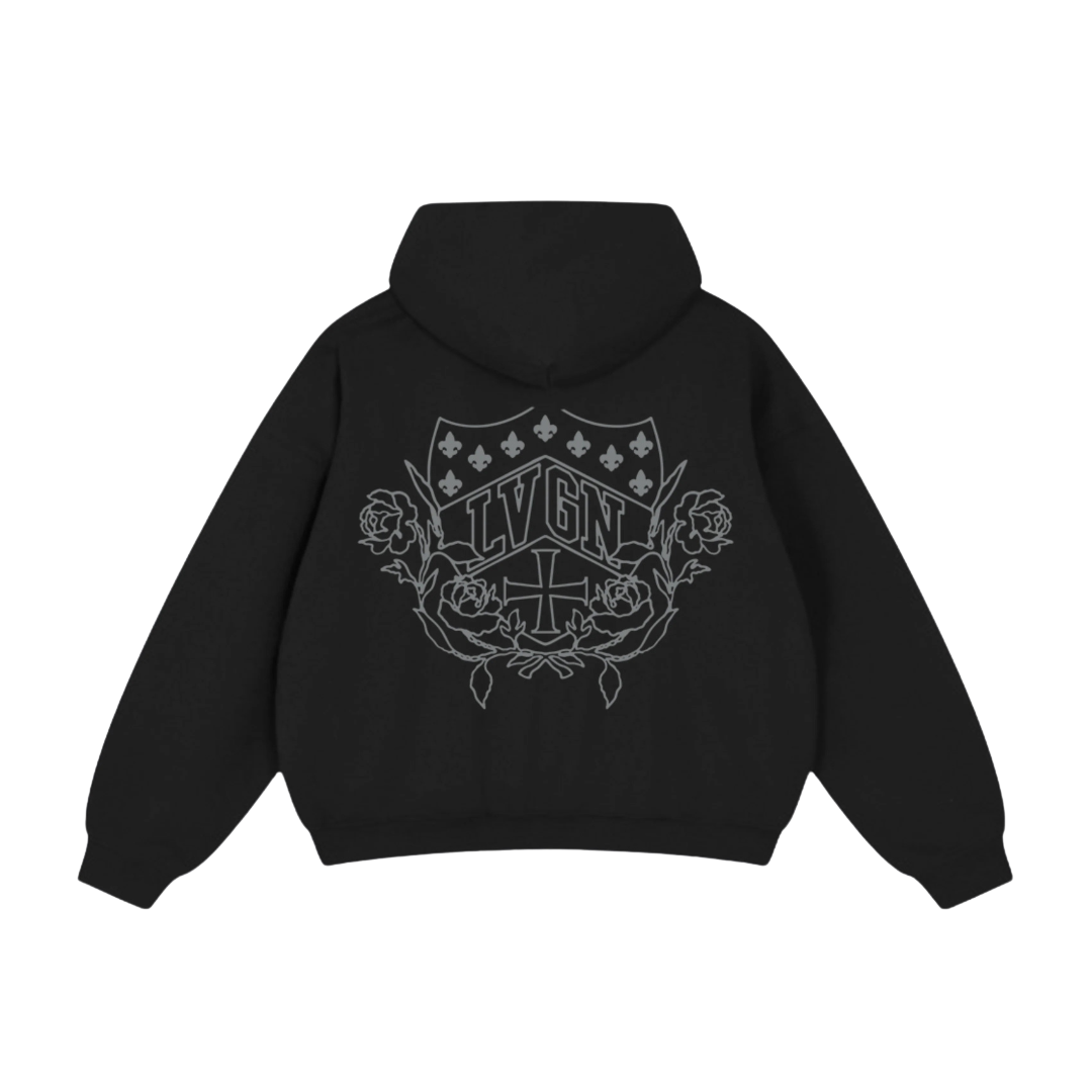 LVGN - Black Heraldic Hoodie