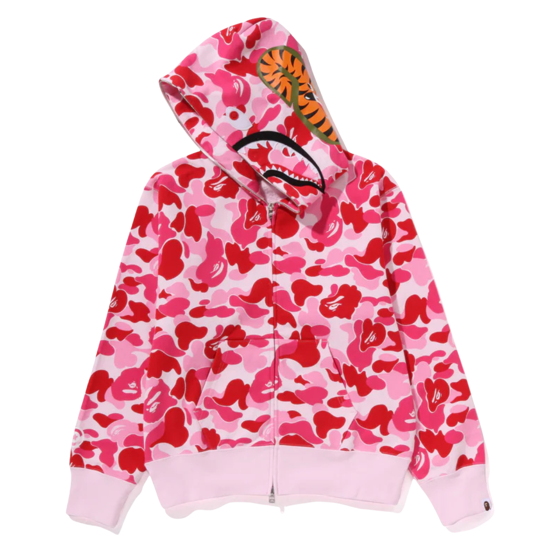 Bape Abc Camo Shark Full Zip Hoodie Ss23 Pink