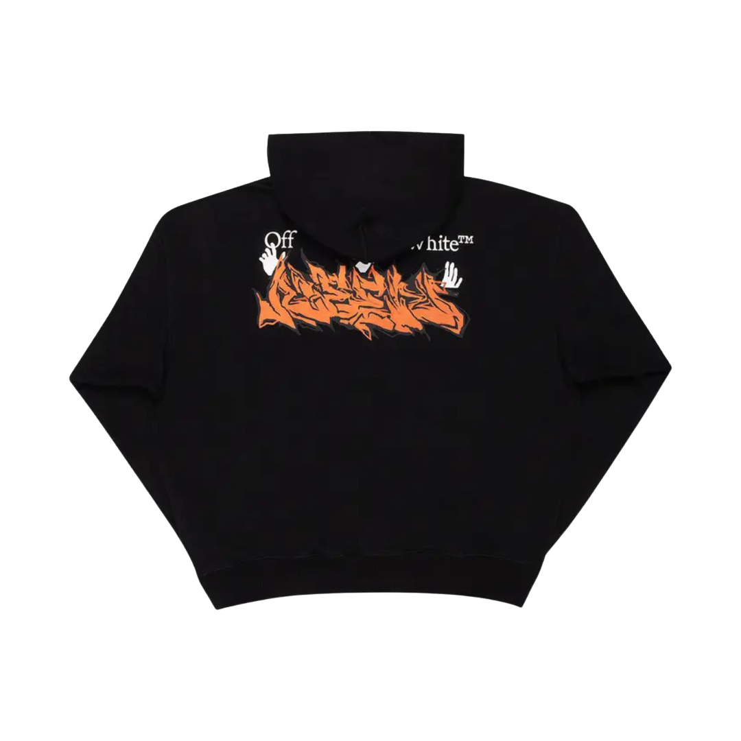 Off White - Neen Logo Skate Hoodie "Black/Orange"