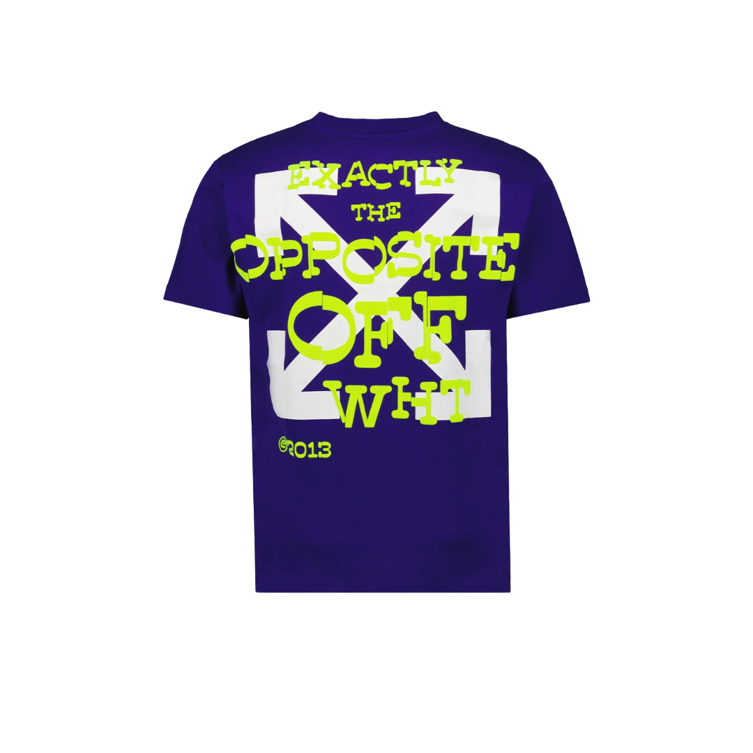 Off White Opposite Arrow Logo Print Slim Tee Purple White Yellow