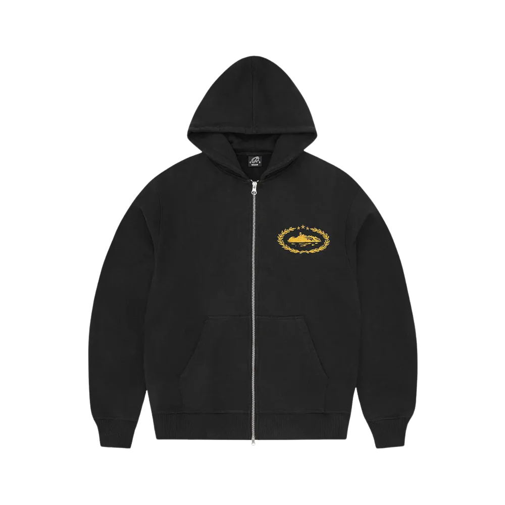 Corteiz Superior Royale Zip Hoodie Black Yellow