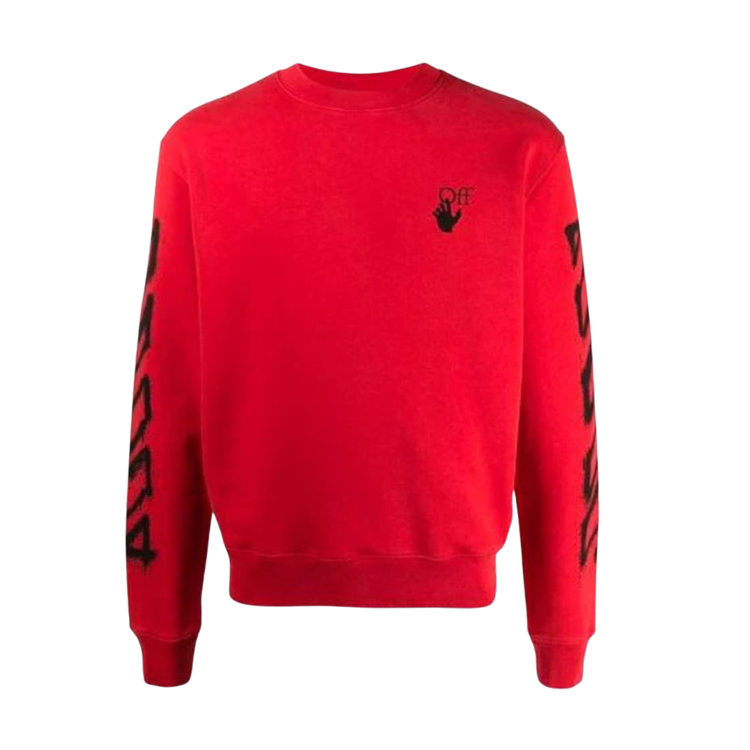 Off White - SS21 Arrows Printing Casual Round Neck Printing Red