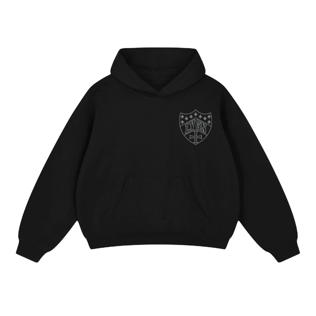 LVGN - Black Heraldic Hoodie