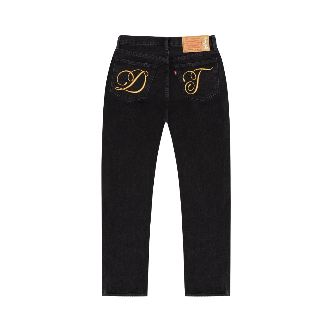 Denim Tears Levi's 501 Metallic Script Hoodie Black