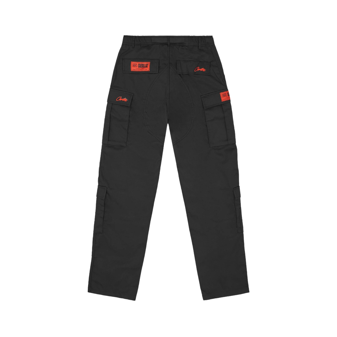 Corteiz Guerillaz Cargos Black/Red