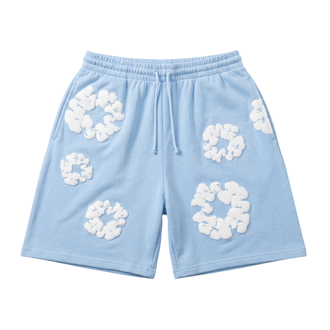 Denim Tears The Cotton Wreath Sweat Shorts Powder Blue