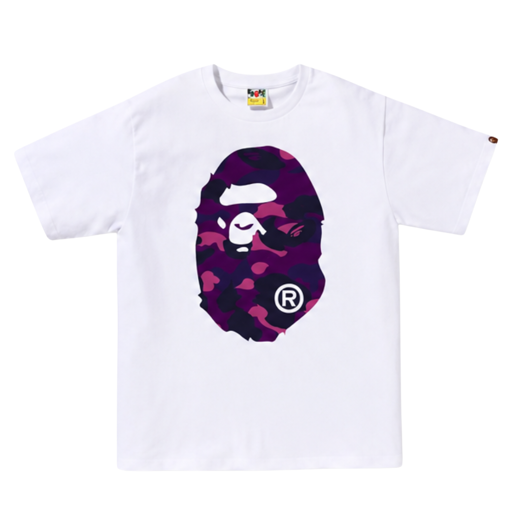 Bape Big Ape Head Shirt White/Purple
