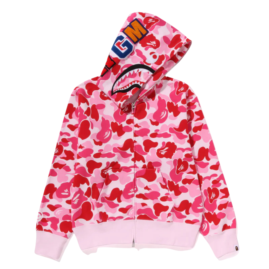 Bape Abc Camo Shark Full Zip Hoodie Ss23 Pink